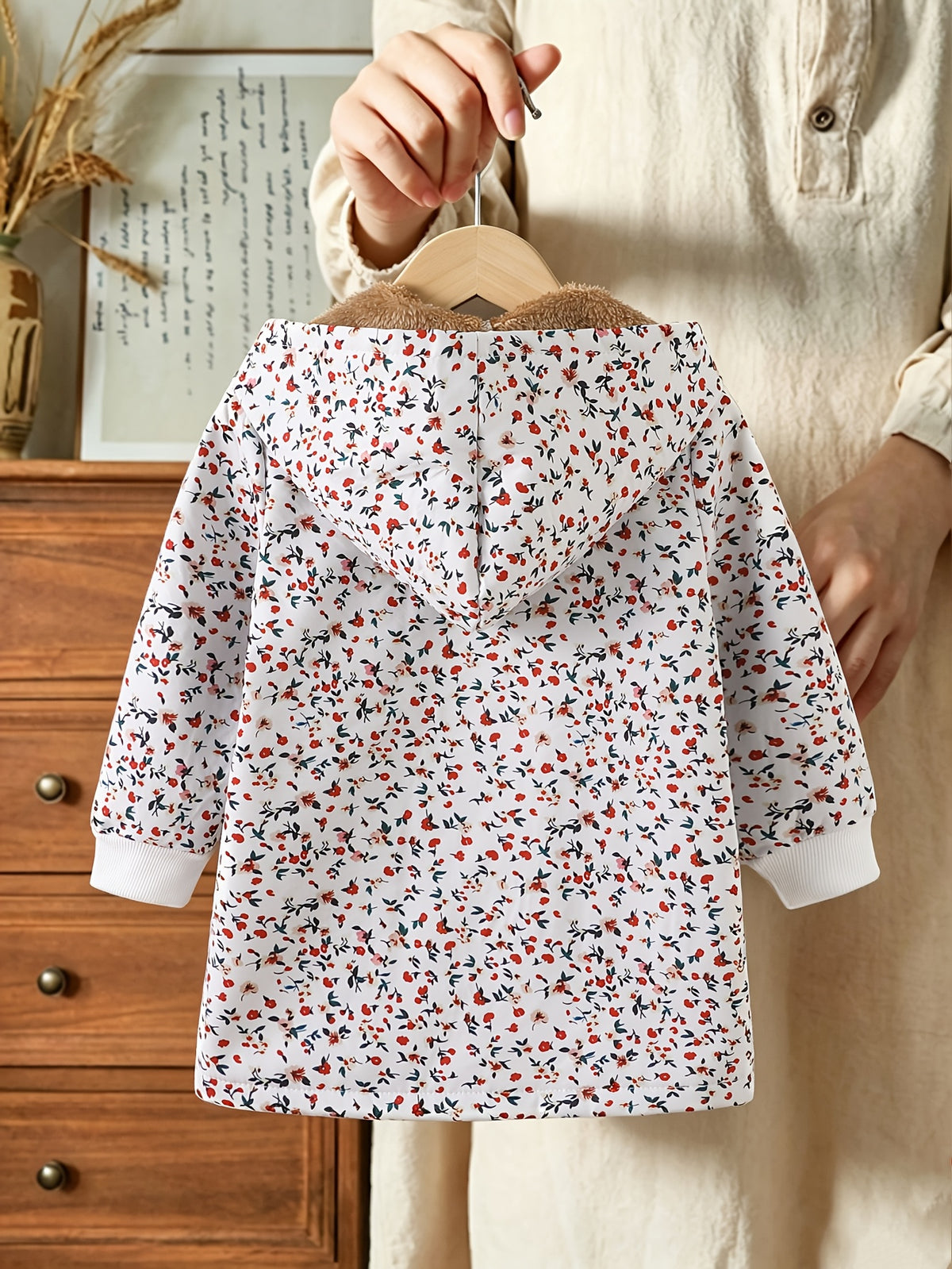 Veste à capuche pour fille début d'automne à imprimé floral — Monptitlou Image