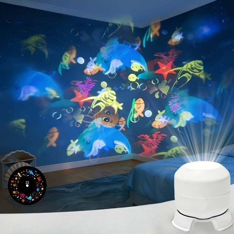Lampe de nuit LED projection ciel étoilé océan, photo 15