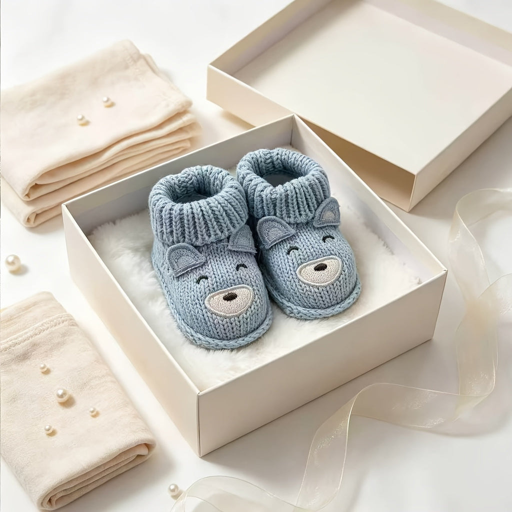 1 Paire de Chaussures pour Enfants Tricotées à la Main sur le Thème de — Monptitlou
