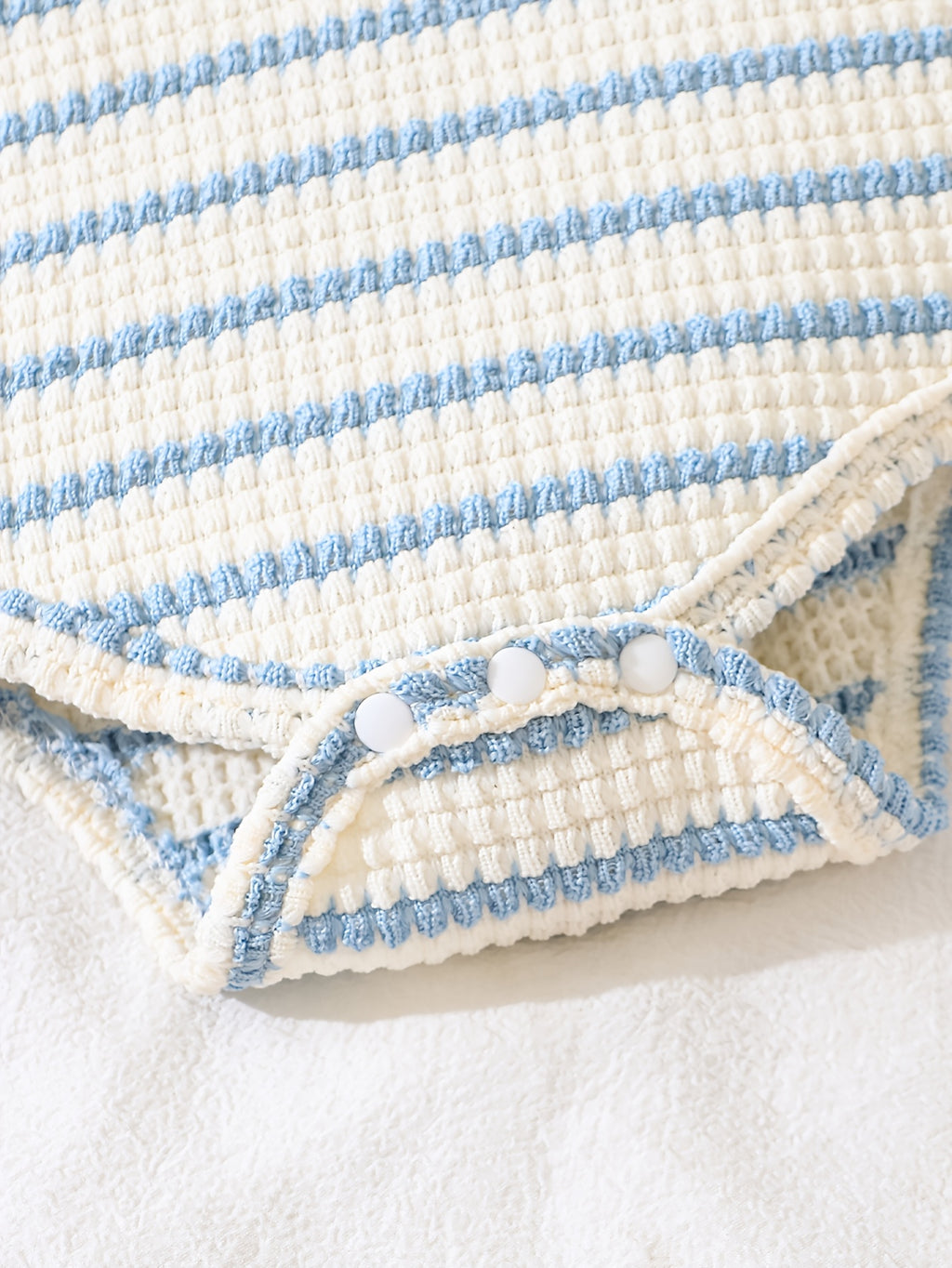 Pantalons polo à col pour bébé 0-1 an, bleu et blanc rayés — Monptitlou