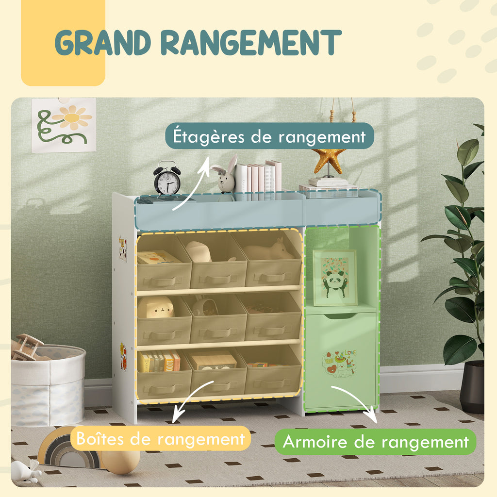 Meuble de rangement AIYAPLAY pour jouets 'S avec 9 tiroirs en tissu et — Monptitlou