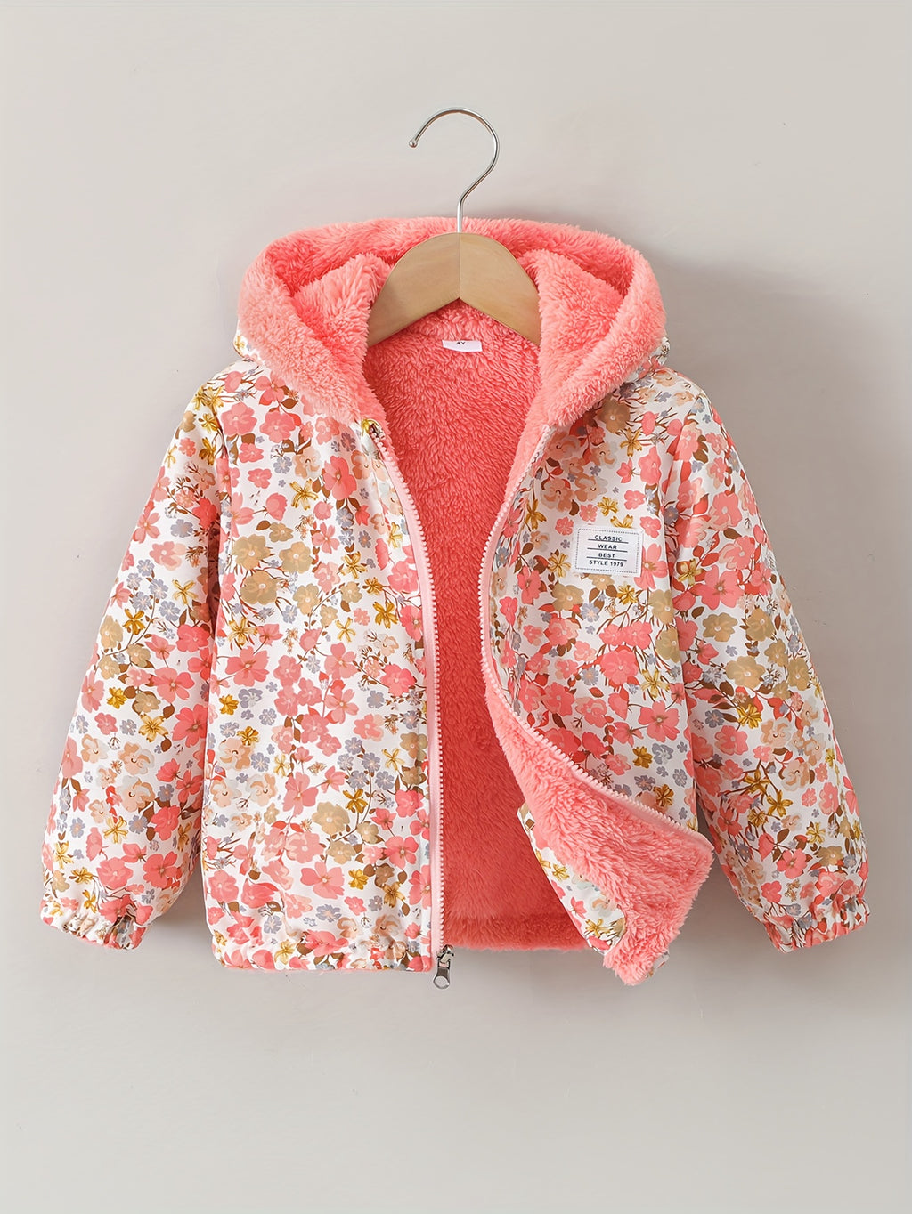 Veste cardigan zippée à capuche à manches longues réversible
