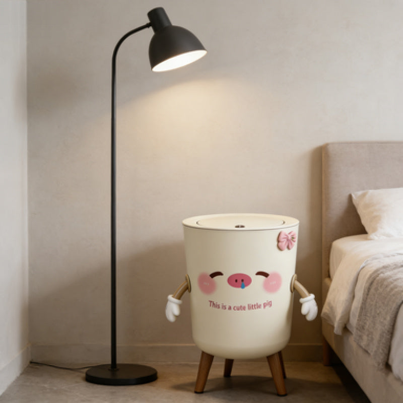 Poubelle crème à couvercle-pression, style kawaii, photo 13