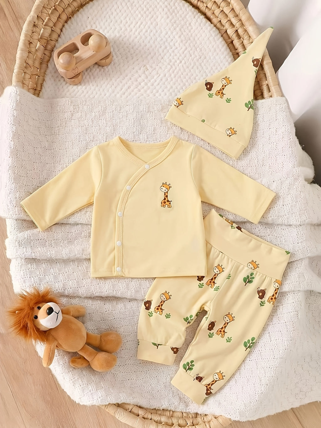 Ensemble nouveau-né pour bébé avec haut à manches longues et boutonnage — Monptitlou
