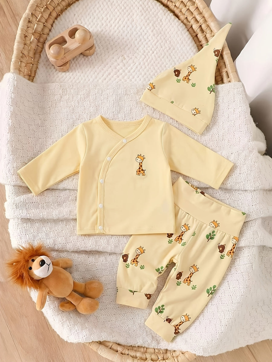 Ensemble nouveau-né pour bébé avec haut à manches longues et boutonnage — Monptitlou
