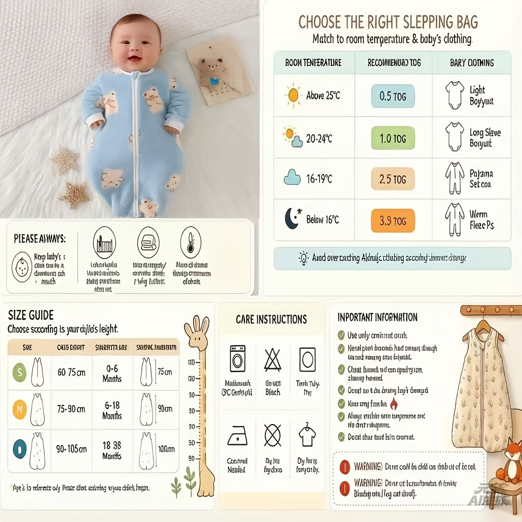 Ours en peluche à manches longues en flanelle réversible avec fermeture — Monptitlou
