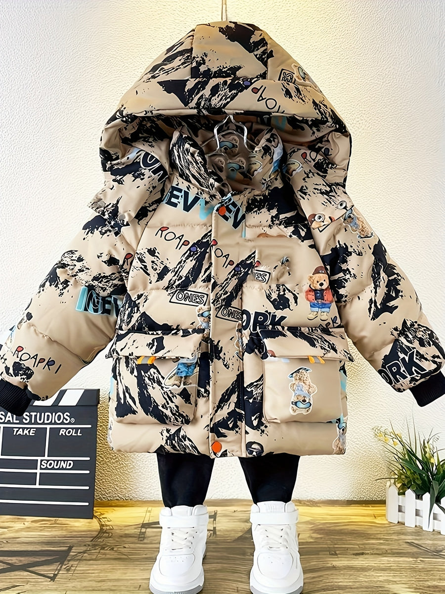 Nouveau manteau pour garçons, vêtement d'hiver épais mi-long — Monptitlou