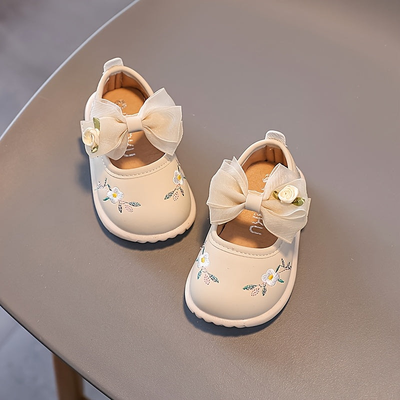 Chaussures plates pour filles avec nœud décoratif — Monptitlou