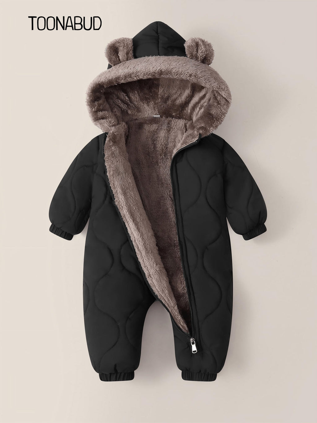 Combinaison d'hiver épaisse en polaire pour l'automne et l'hiver, résistante au froid, chaude, avec design oreilles mign