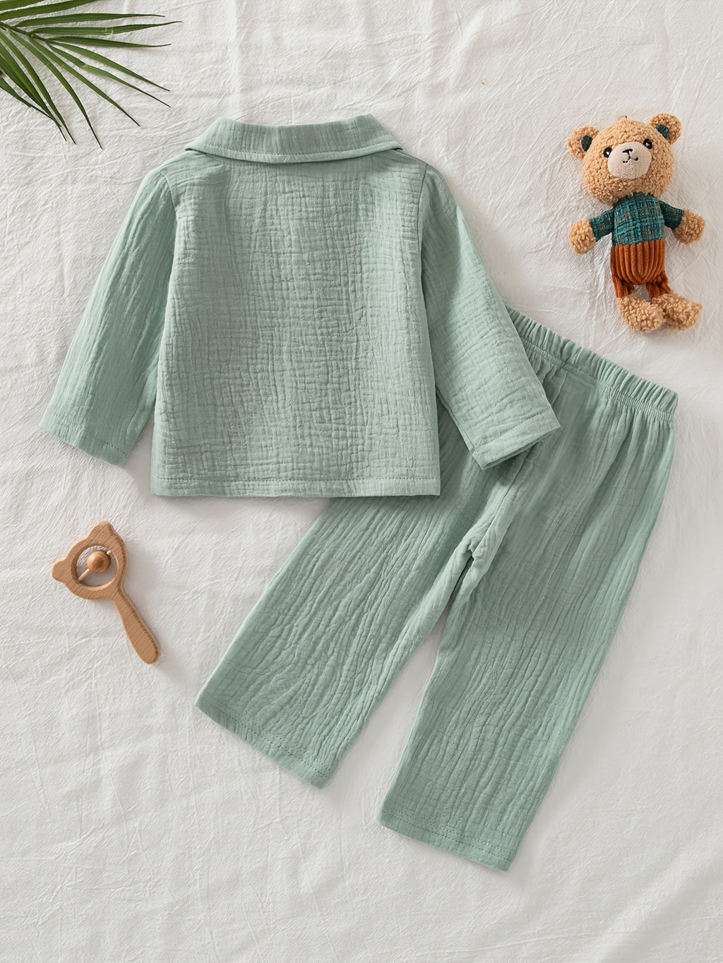 Ensemble bébé col pur longues manches et pantalon long — Monptitlou