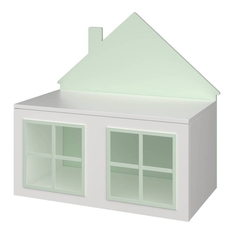 Boîte à jouets Vipsali avec couvercle design maison, 56 x 60 x 33 cm — Monptitlou