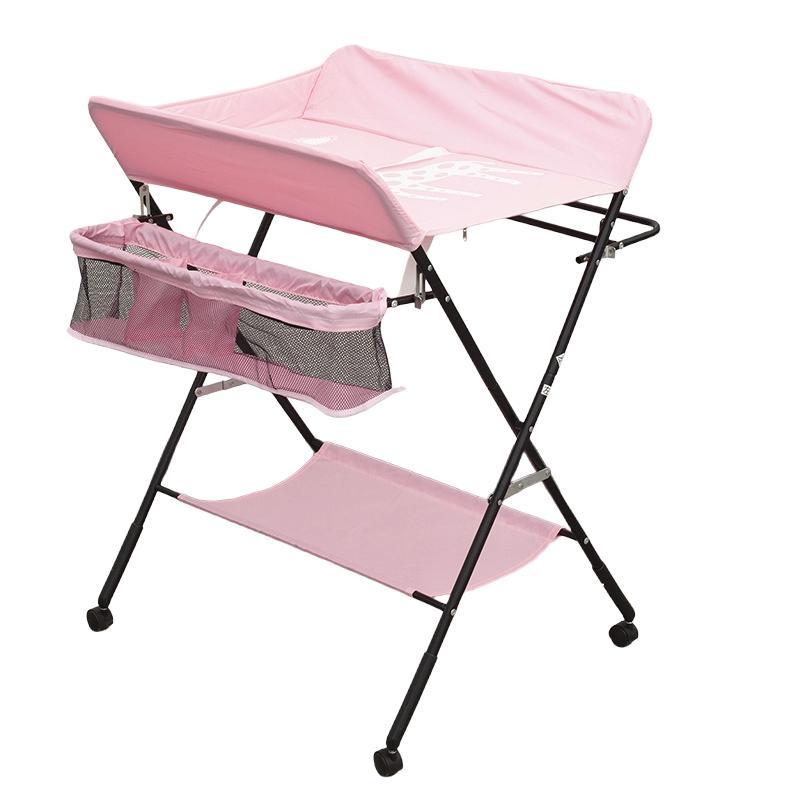 Table d'artisanat pliable à hauteur réglable avec étagères et roulettes — Monptitlou