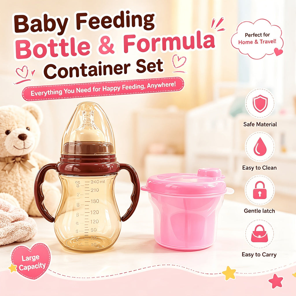Biberon pour bébé en PP de 240 ml et Boîte à lait en poudre rotative à — Monptitlou
