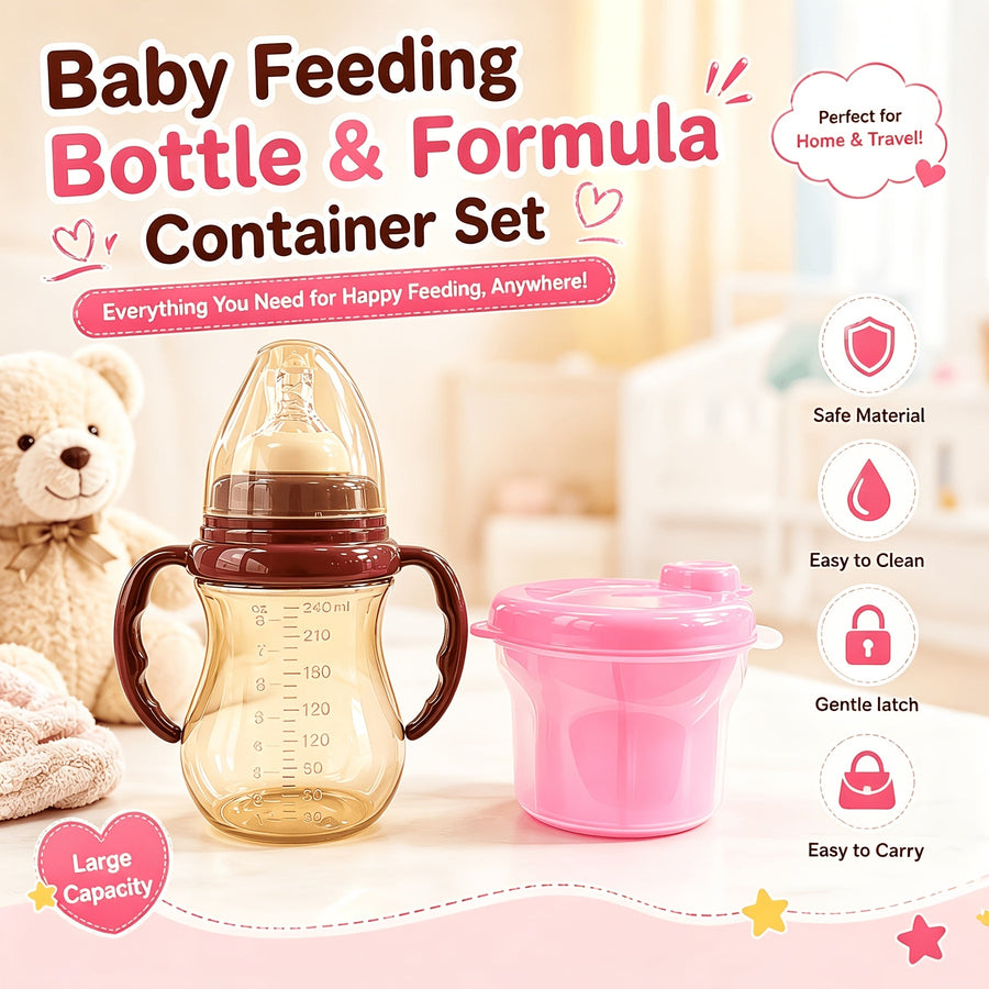 Biberon pour bébé en PP de 240 ml et Boîte à lait en poudre rotative à — Monptitlou