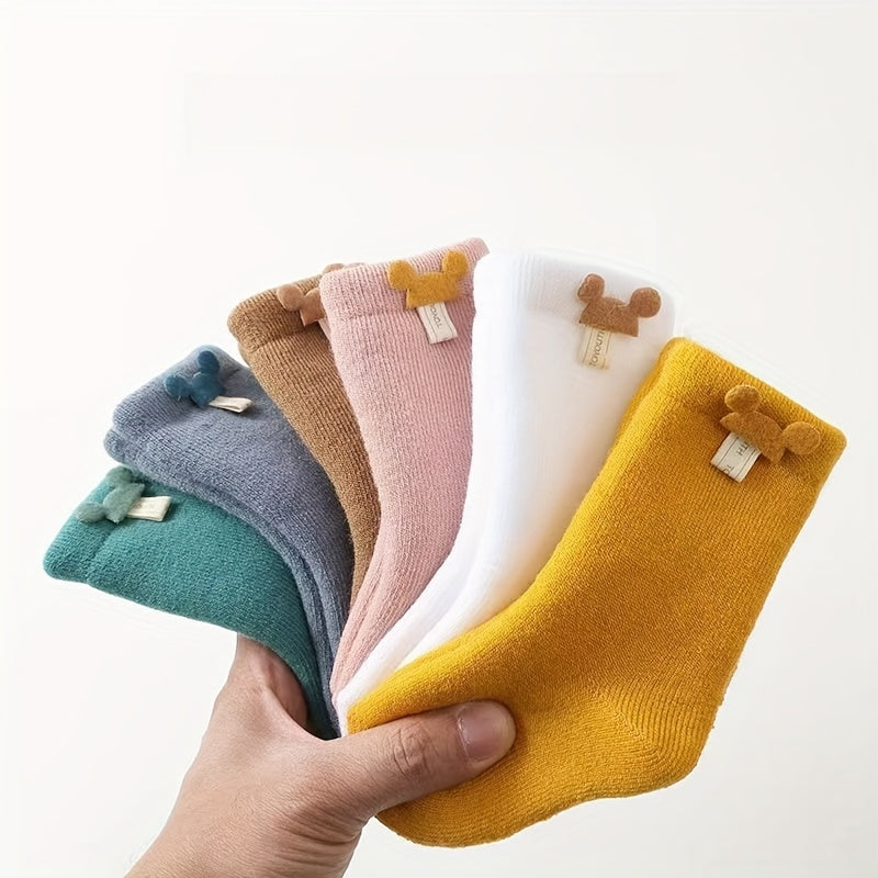 6/3 Paires de Chaussettes Bébé Dessin Animé Mignon Hiver Polaire Épais — Monptitlou