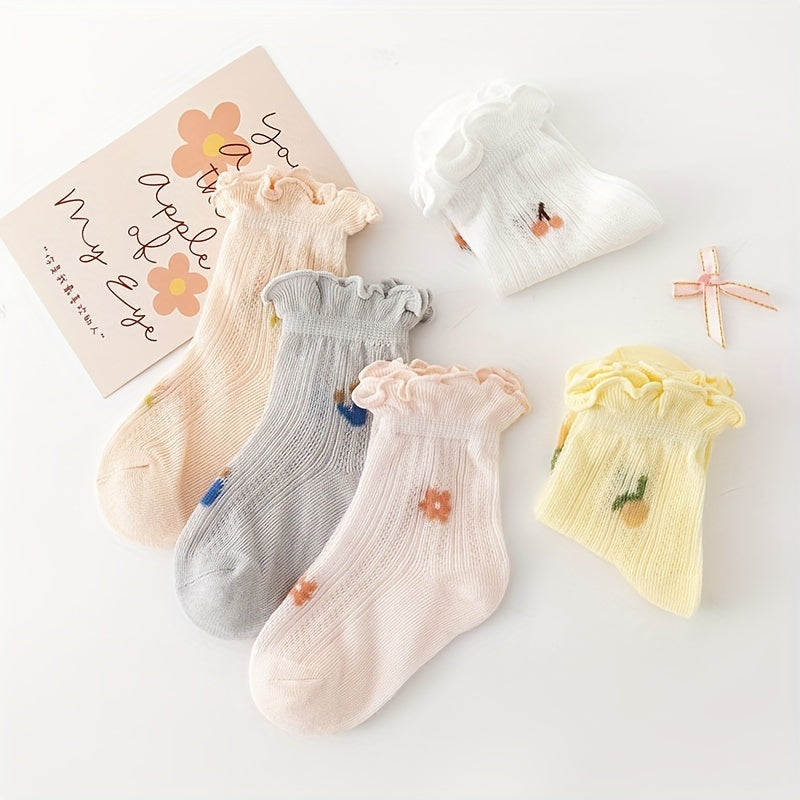 5 paires ou 3 paires de chaussettes princesse en maille fine pour bébé — Monptitlou Image