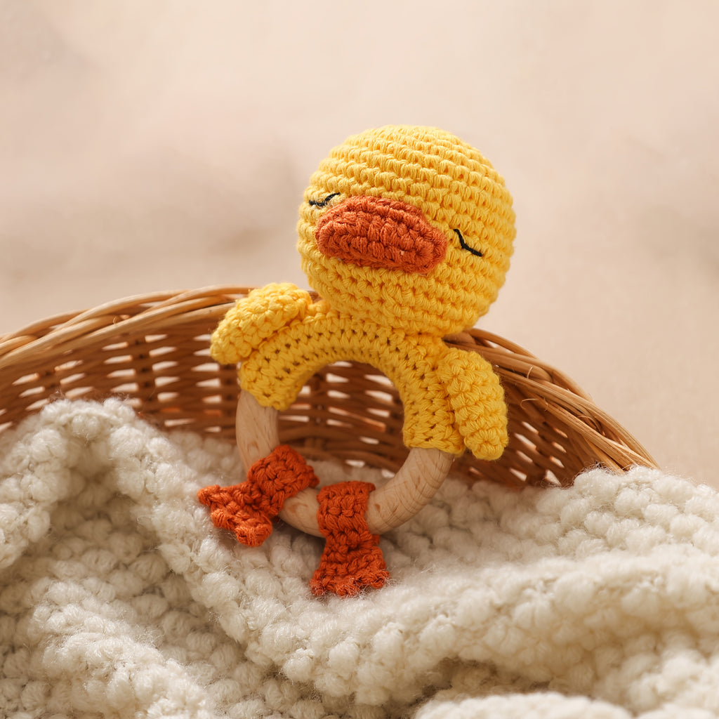 Objet de confort, Petite canette jaune, Clochette intégrée, Mignon 3D — Monptitlou