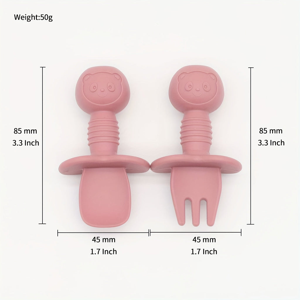 Ensemble de couverts cuillère et fourchette courte pour alimentation — Monptitlou