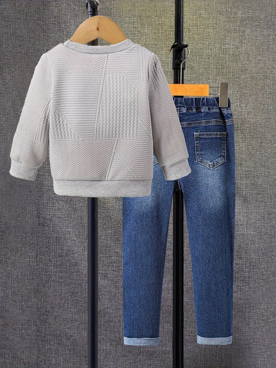 Ensemble sweat à capuche et jean pour garçon, 2 pièces — Monptitlou