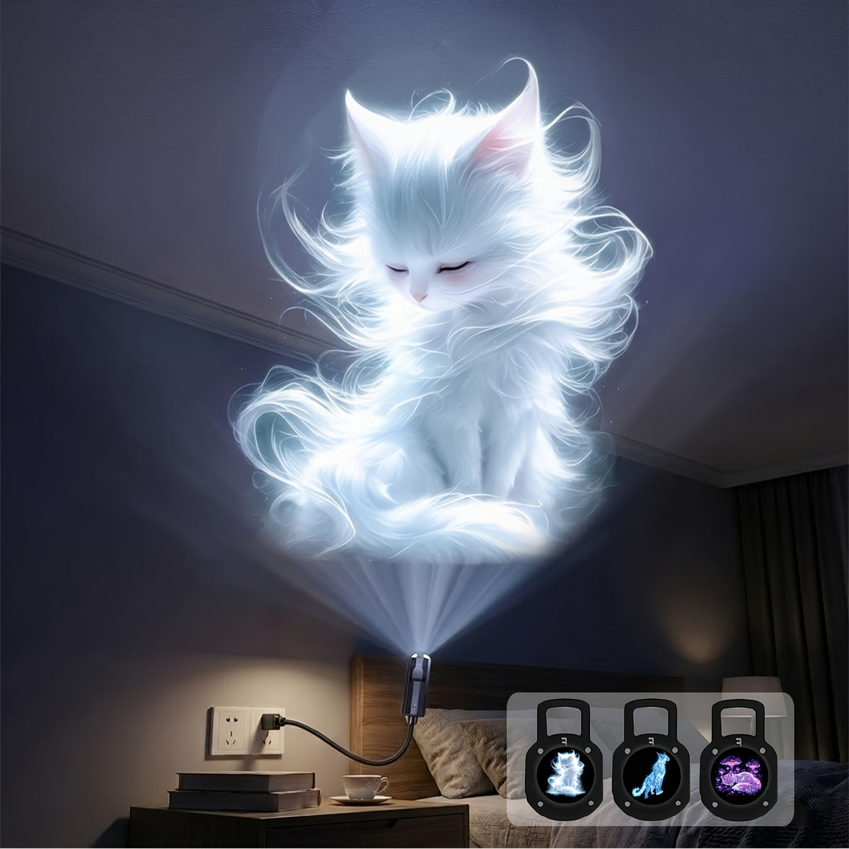 Lampe de projection USB portable créatures fantastiques — Monptitlou Image