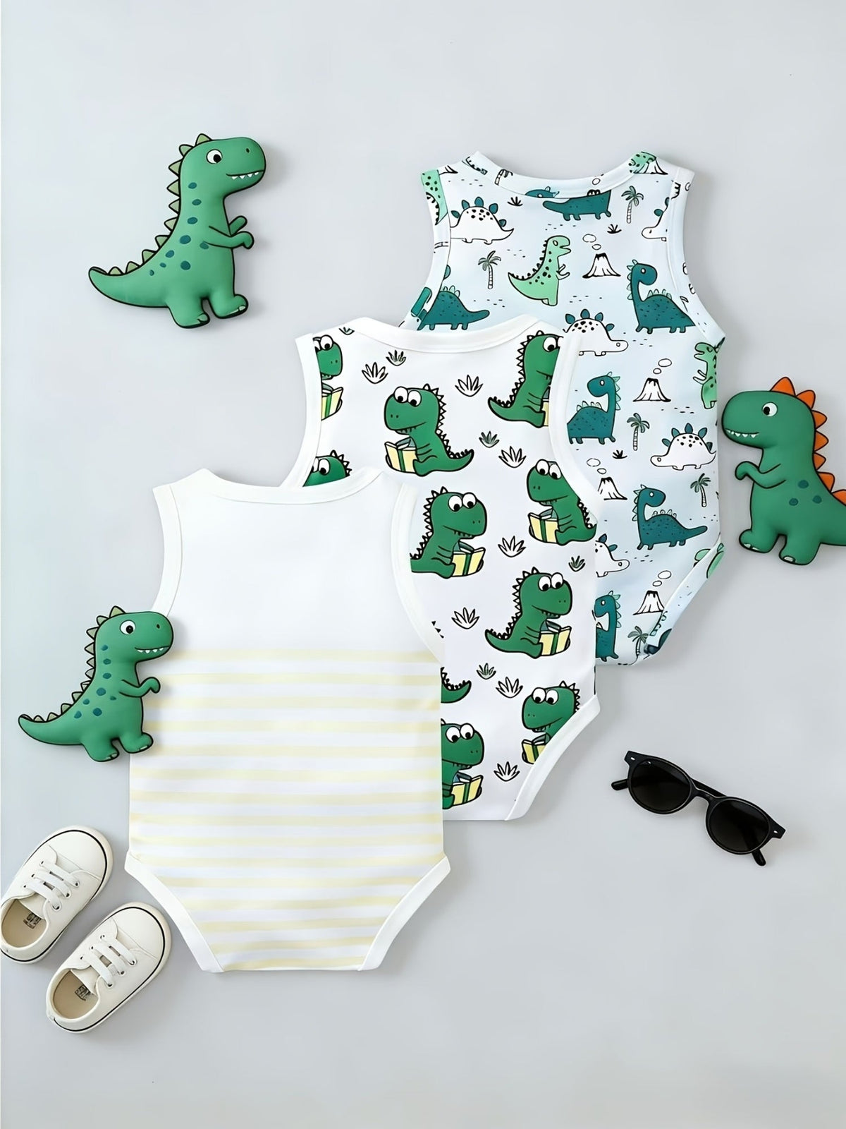 Aléatoire 1pc Bébé Garçon Dinosaure Haut Neutre Body — Monptitlou Image