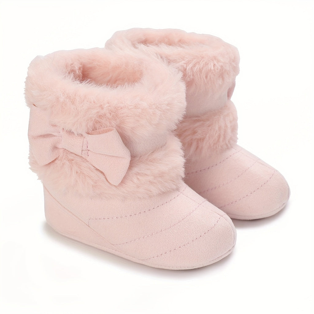 Bottes bébé chaudes hiver polyvalentes mode, avec nœud, 0-1 an — Monptitlou