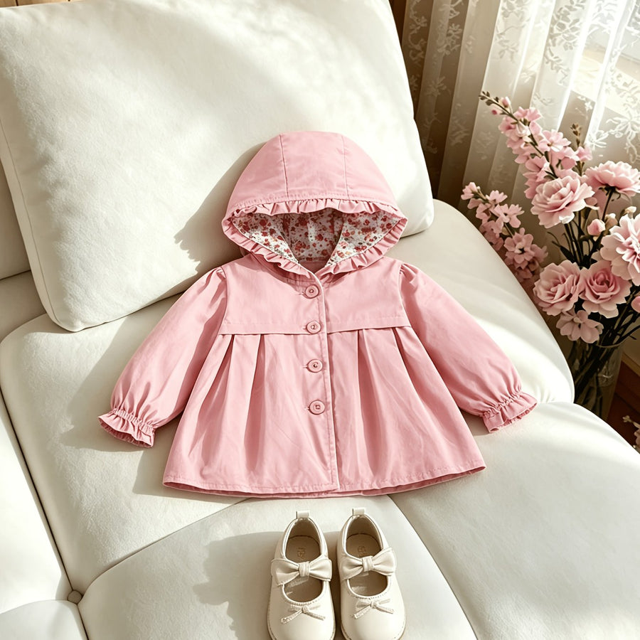 [Veste bébé fille coupe-vent] Veste à capuche automne nouveau style — Monptitlou