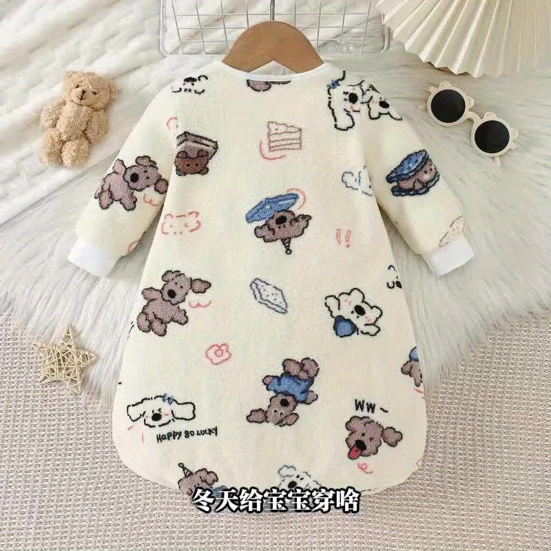 Cadeau de baptême et robe pour poupée bébé chiot Manches longues en — Monptitlou