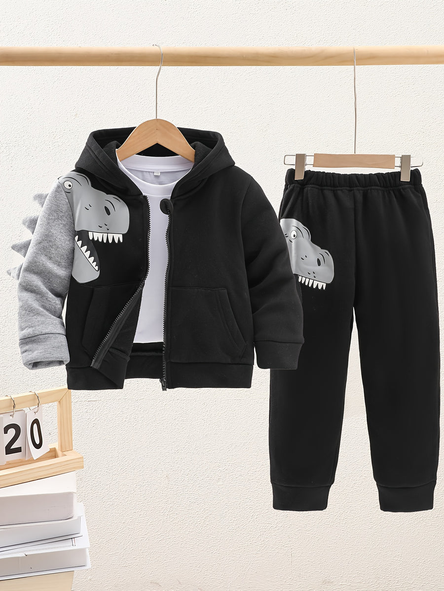 Ensemble 2 pièces pour garçon avec veste sweat à capuche zippée et