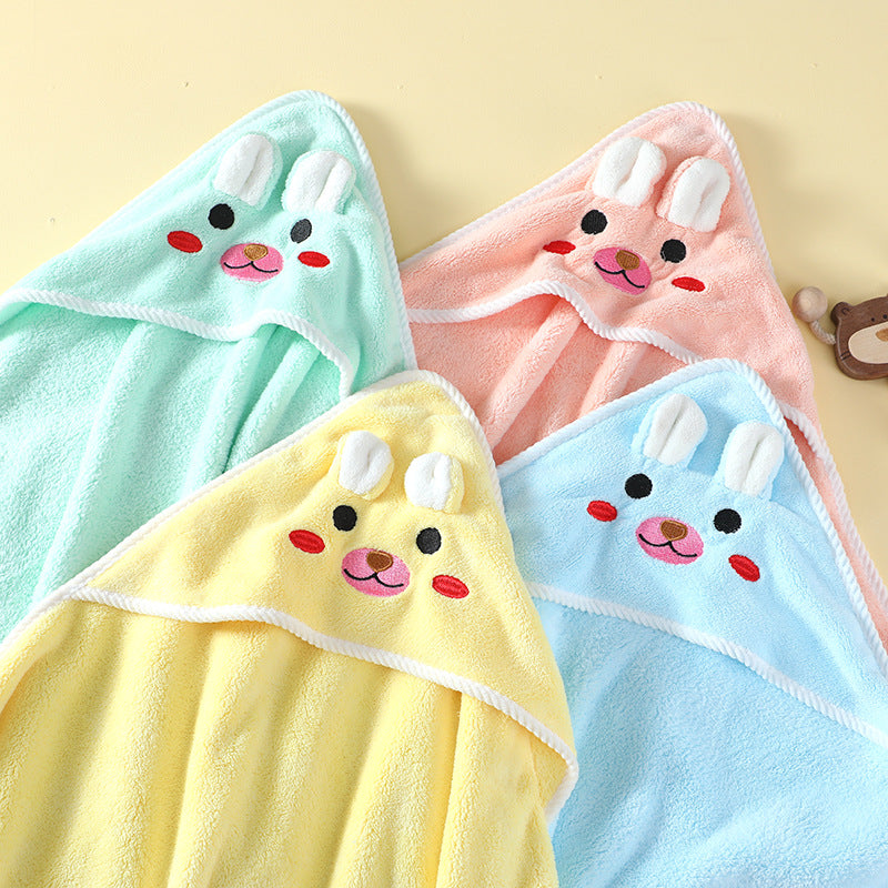 Cape de bain bébé à capuche, motifs colorés, très absorbante — Monptitlou