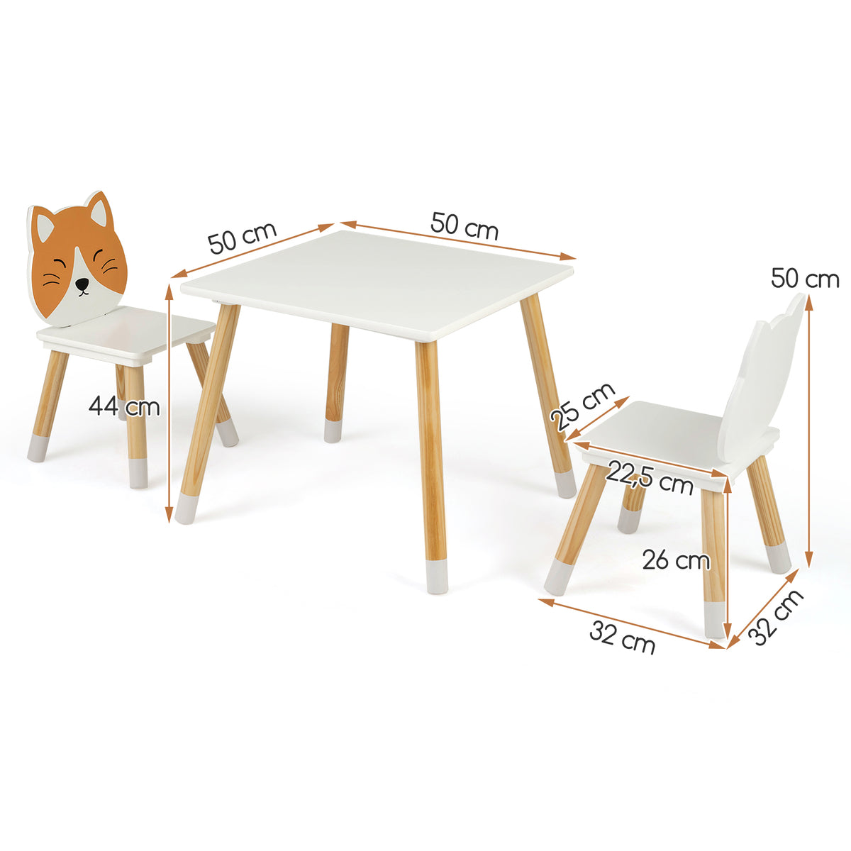 Ensemble Table et Chaises pour Tout-Petits 3 pièces — Monptitlou Image