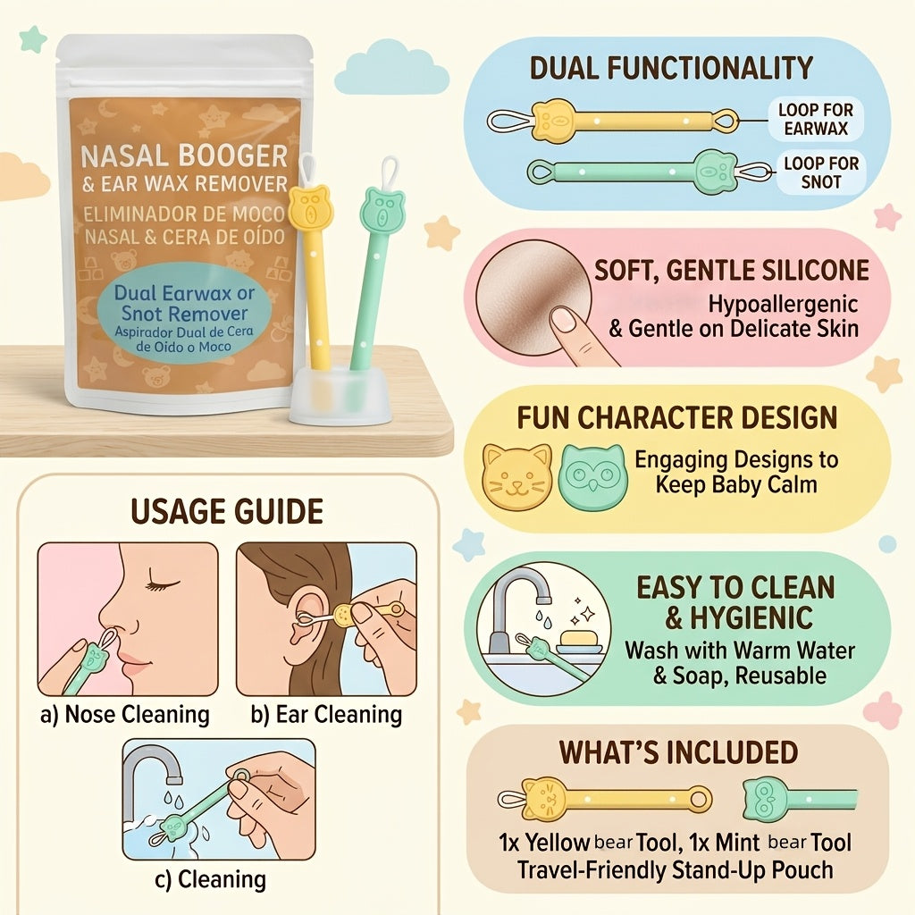 Lot de deux outils de nettoyage ours de dessin animé pour enfants — Monptitlou