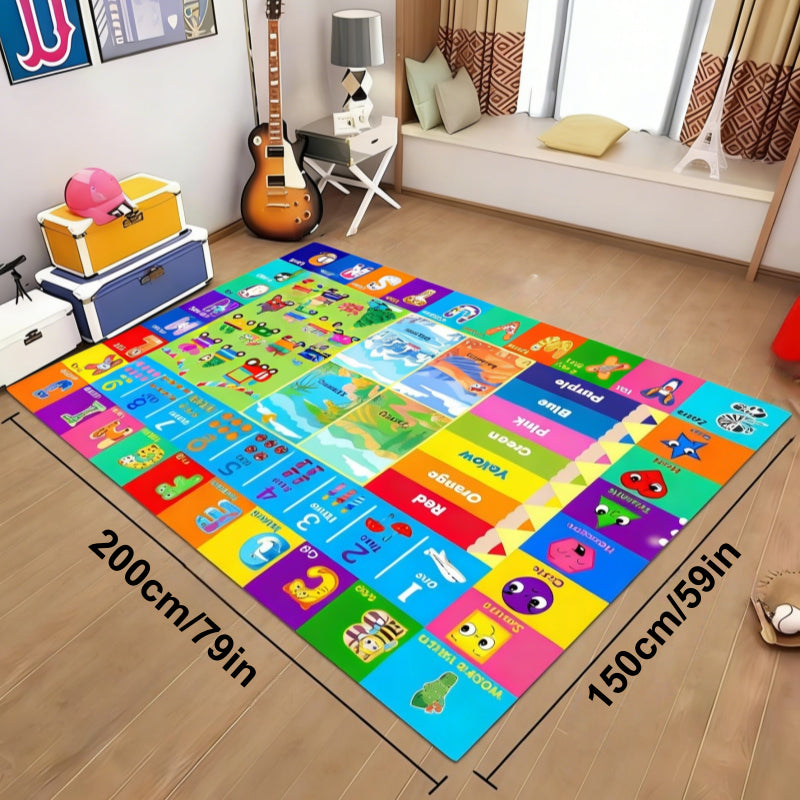 950G/M2 Tapis d'éveil en velours antidérapant et lavable avec motif ABC — Monptitlou