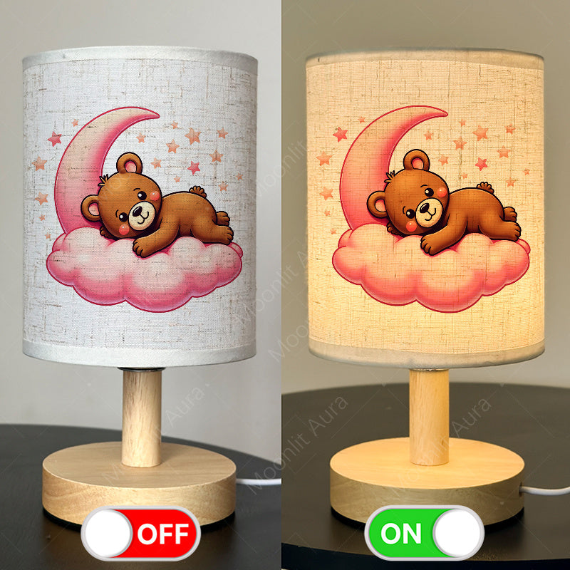 Veilleuse LED en tissu, Lampe de table, Lampe de bureau, Lampe LED — Monptitlou