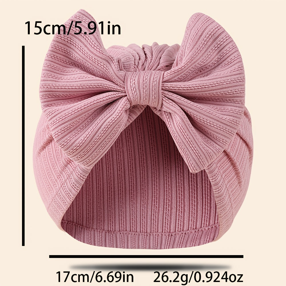 2/3/8pcs Chapeau à nœud en tissu rayé de couleur unie, super élastique — Monptitlou
