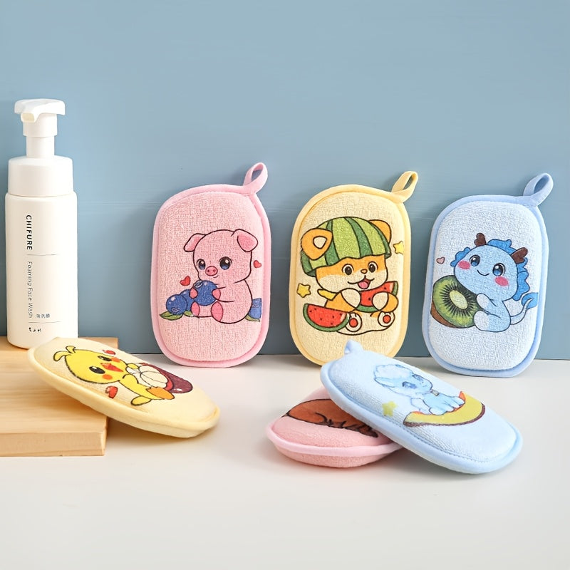 2 gants de bain à motifs d'animaux de dessins animés — Monptitlou