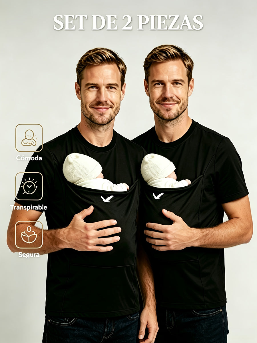 Nouveau ensemble 2 pièces pour homme avec poche de kangourou pour bébé — Monptitlou