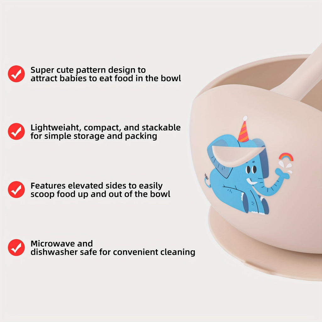 TYRY.HU Bol Bébé Personnalisé avec Ventouse - (Incluant un Bol et une Cuillère) - Début de l'Alimentation Autonome - Pre