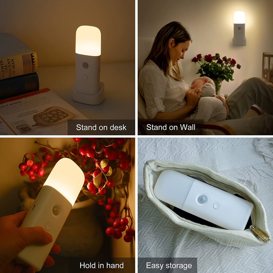 Veilleuse LED à Détecteur de Mouvement Humain, USB Rechargeable — Monptitlou