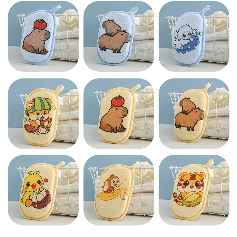 2 gants de bain à motifs d'animaux de dessins animés — Monptitlou