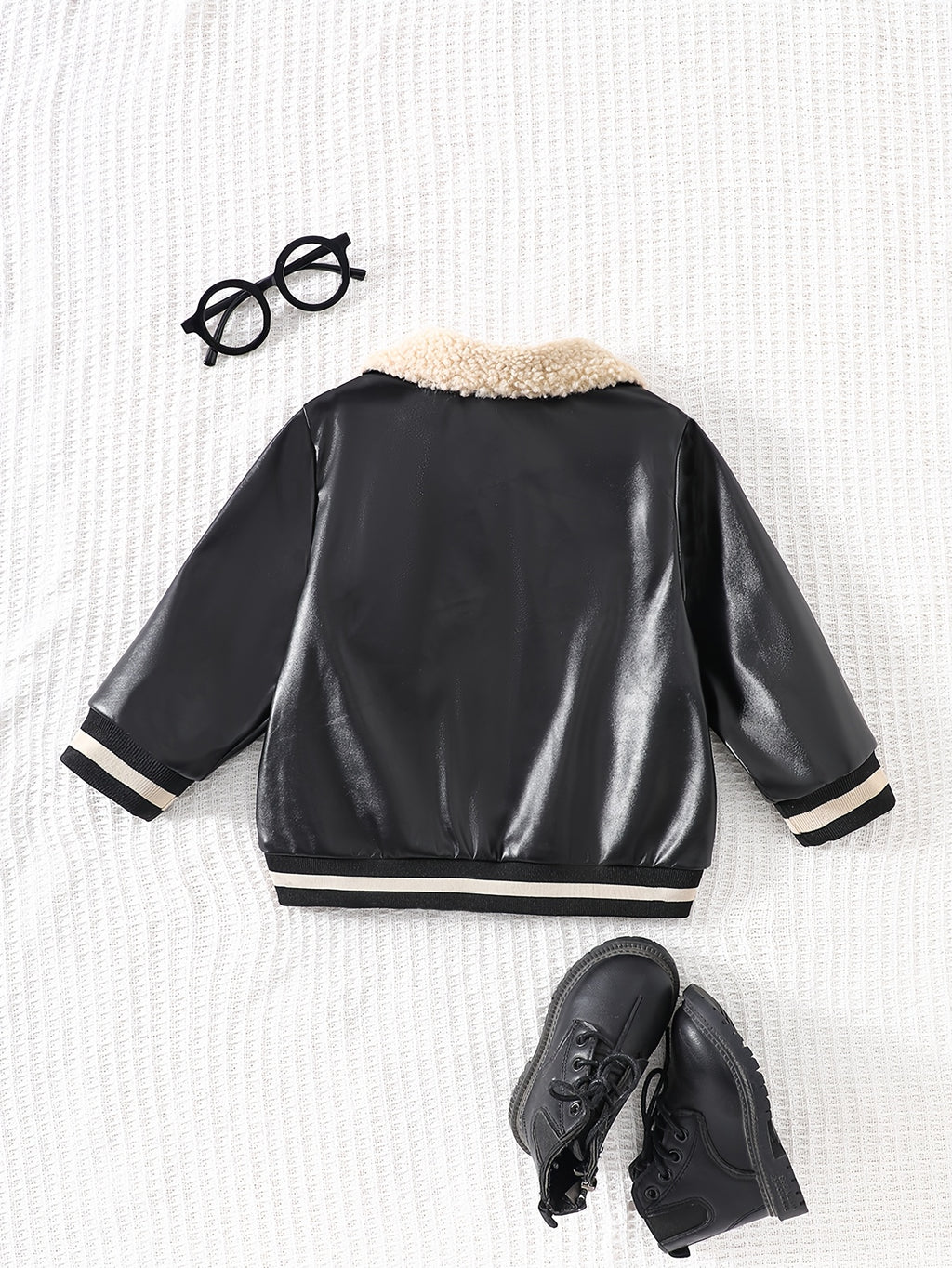 Veste pour bébé garçon, coupe-vent et chaude, col en polaire — Monptitlou