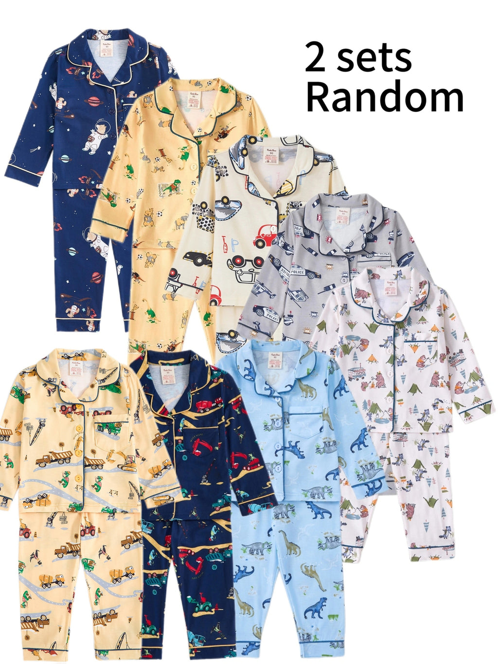 Ensemble de pyjama dinosaure pour garçon, 2 ensembles/4 pièces — Monptitlou