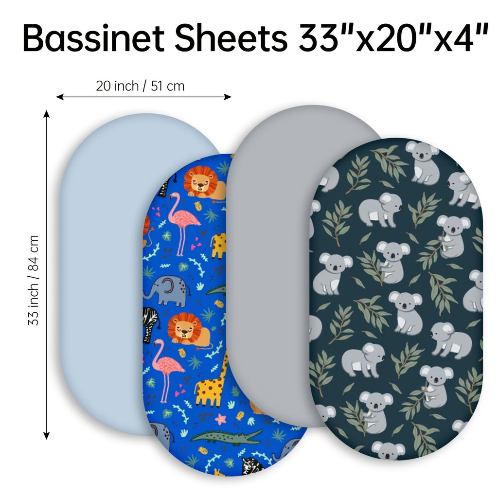 Draps-housses en microfibre 100 % polyester 85 GSM, coloris série animaux de la jungle, taille: 84 x 51 x 10 cm