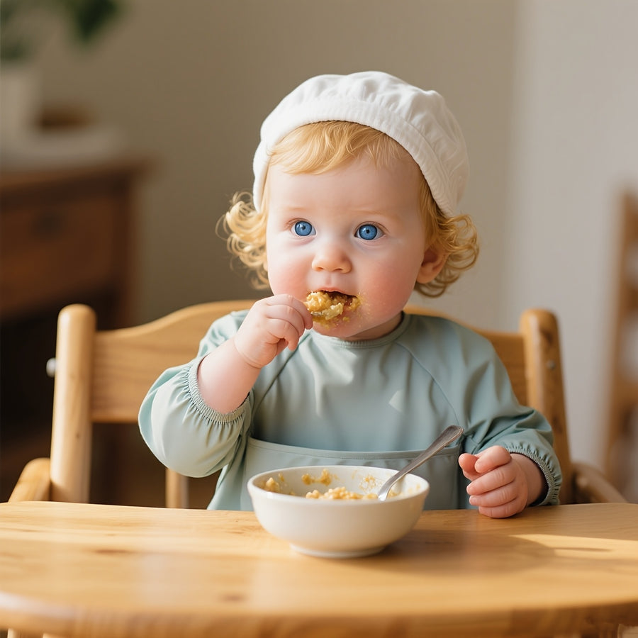Bavoir d'alimentation réversible à manches longues pour enfant — Monptitlou