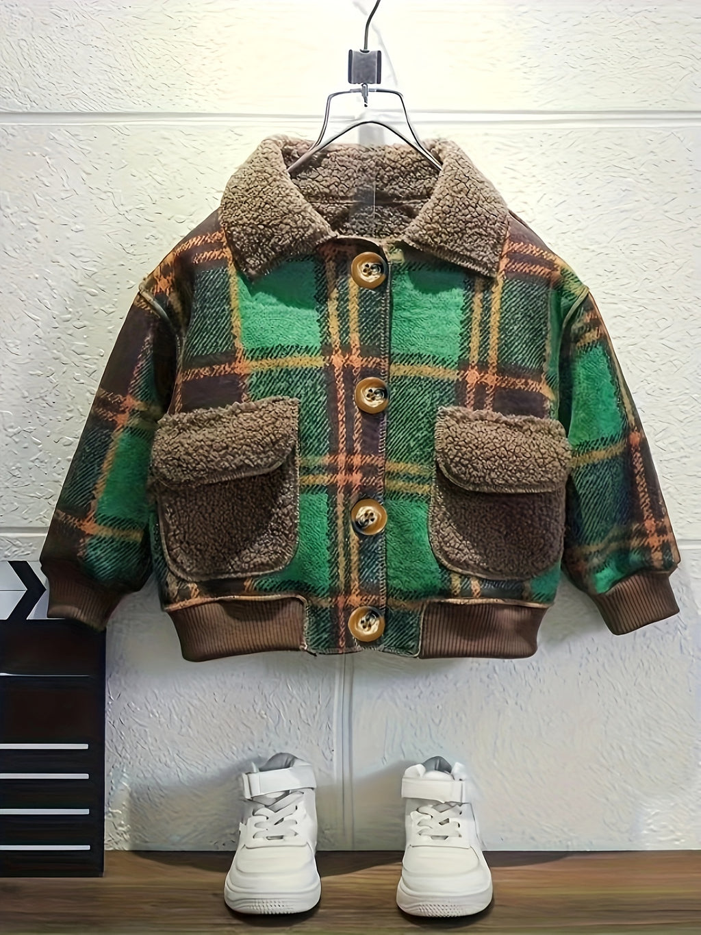 Veste à Revers Classique Unisexe pour Bébé à Carreaux pour — Monptitlou