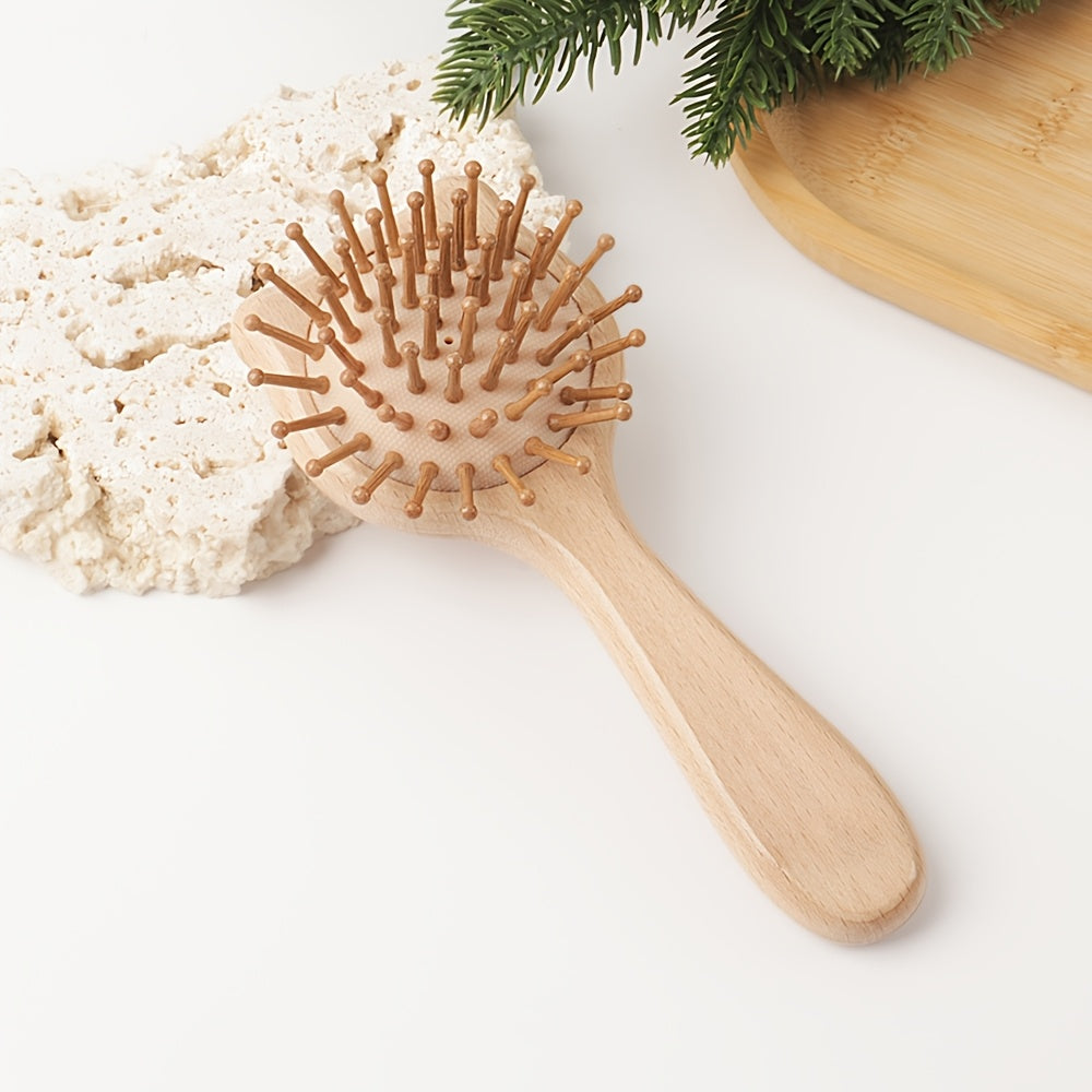 1 brosse et coussin de massage facial en bois de hêtre en forme d'ours — Monptitlou