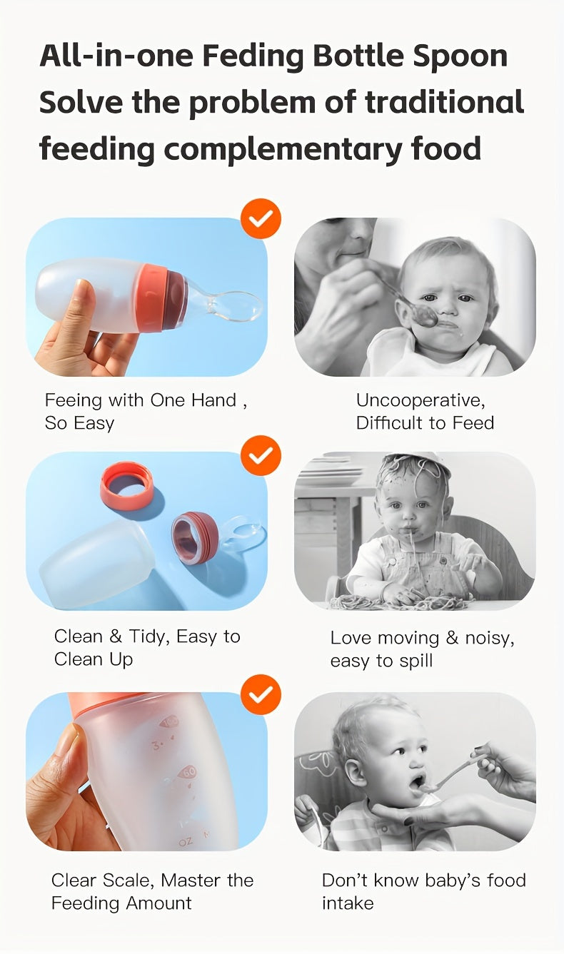 Biberon d'alimentation pour bébé en silicone liquide 100 ml/3 oz — Monptitlou