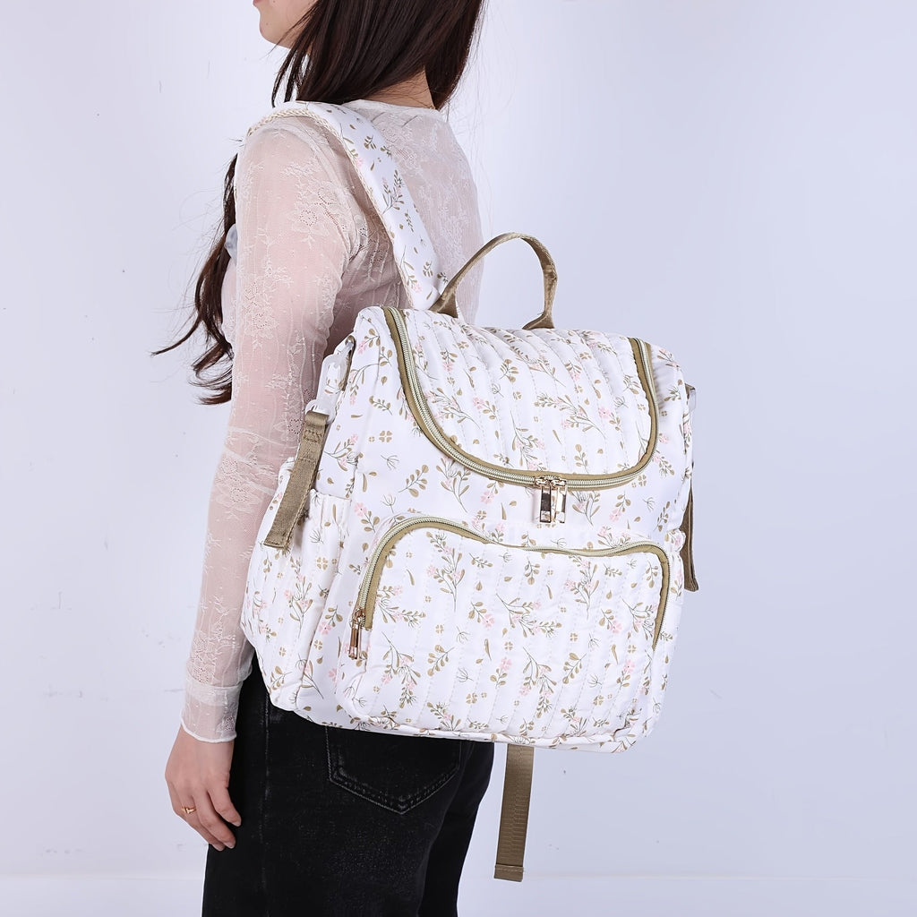 [Essentiel pour parents] Sac à langer à dos floral pour maman et papa — Monptitlou