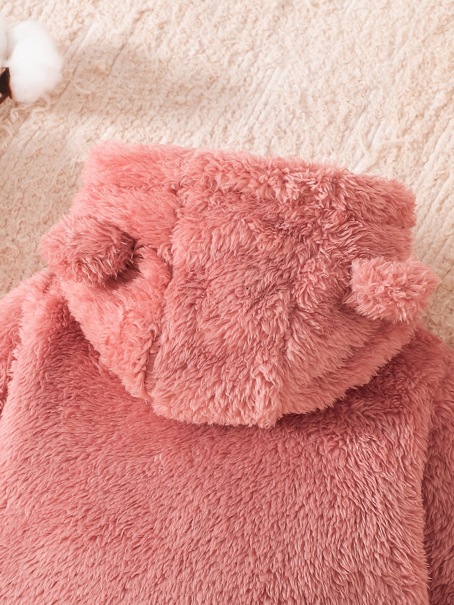 Combinaison pieds longs manches longues rose pour bébé fille — Monptitlou