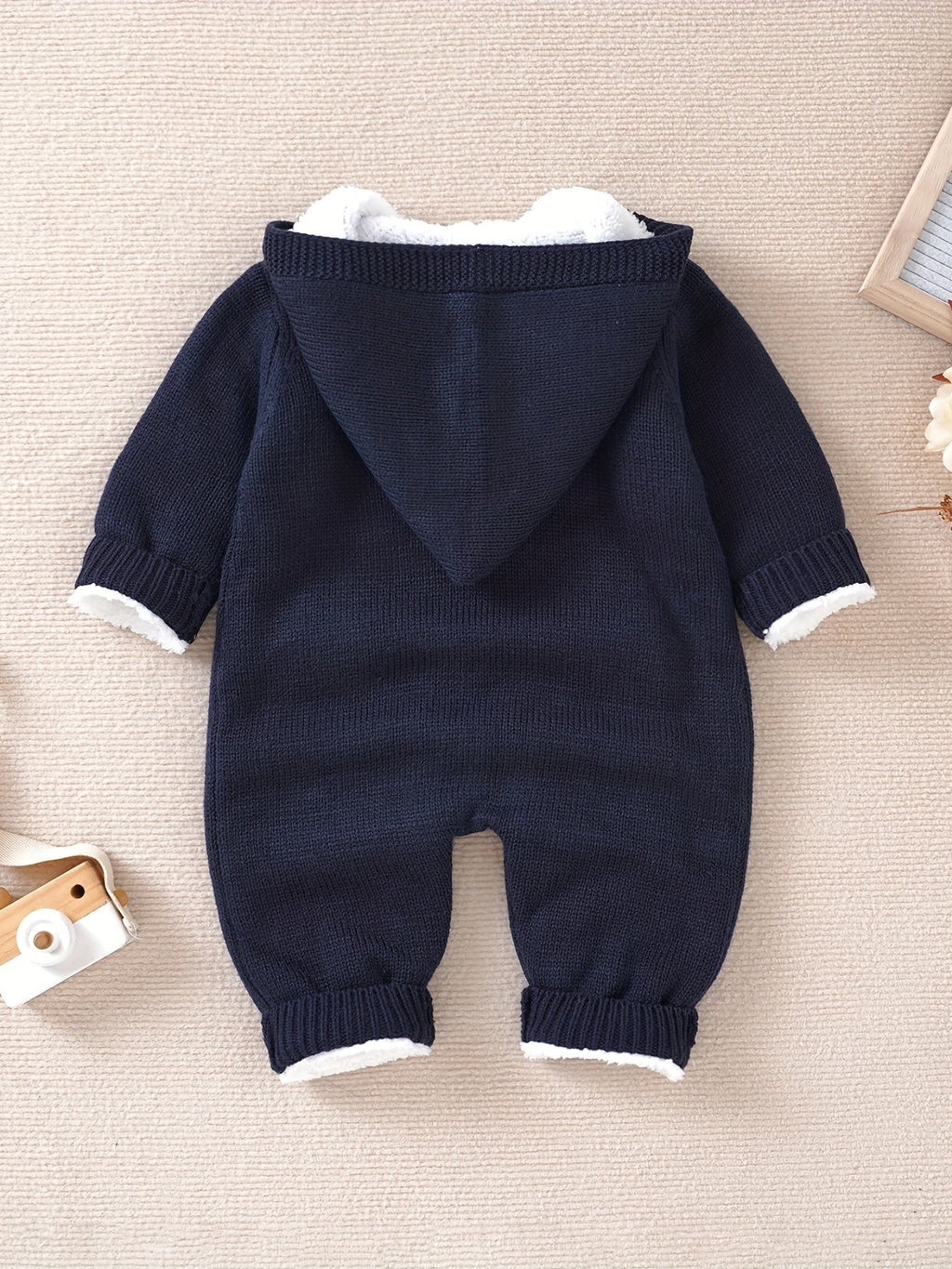 Combinaison tricotée en cachemire, à capuche et à manches longues, pour nouveau-nés, garçons et filles